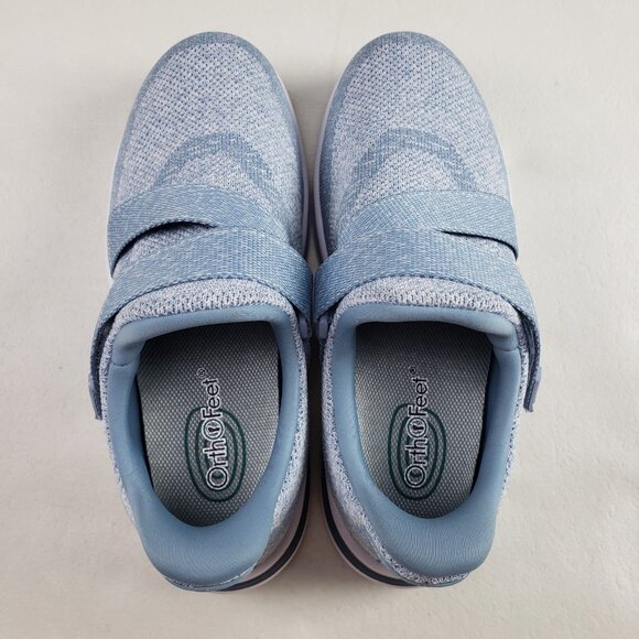 Orthofeet Naya Hands Free Shoe Womens 6.5 EE Wide Blue Slip On Comfort Sneaker - Picture 7 of 11